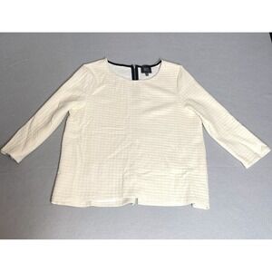 W5 Cream Quilted Textured Long Sleeve Shirt Quiet Luxury